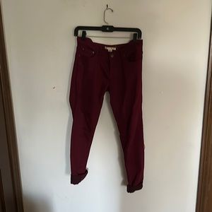 2.1 denim maroon skinny jeans size- 26